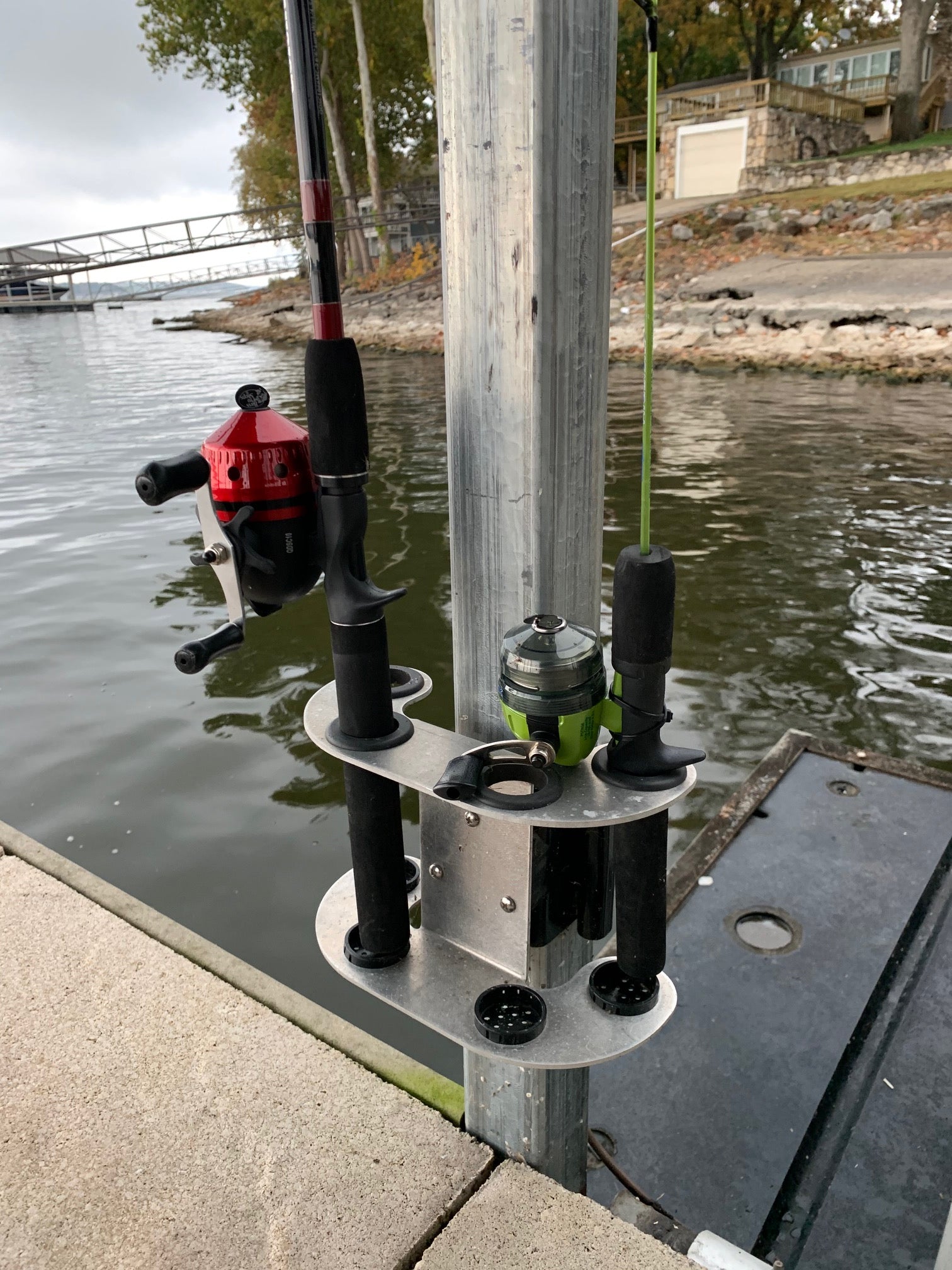 dock fishing pole storage Marlin Rod Stand Reel Salty Saltwater Waterproof 4 Fishing Rod Rack Fishing Rod Caddy - 2.0